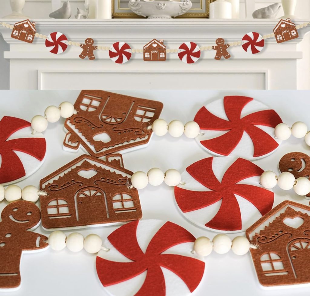 Jinglebread Man & House Christmas Garland
