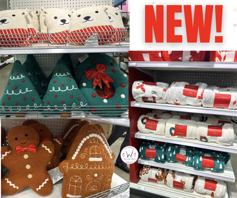 Wondershop Holiday throw pillows and blankets