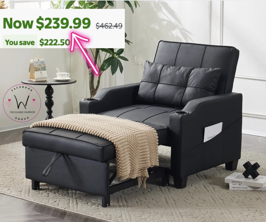 Ktaxon 3-in-1 Convertible Sleeper Sofa Chair!