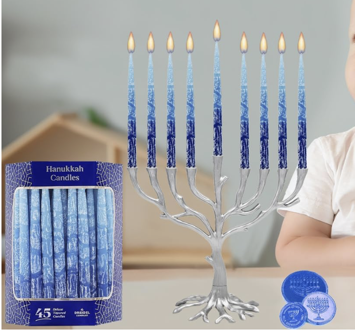 Frosted Hanukkah Candles by The Dreidel Company!