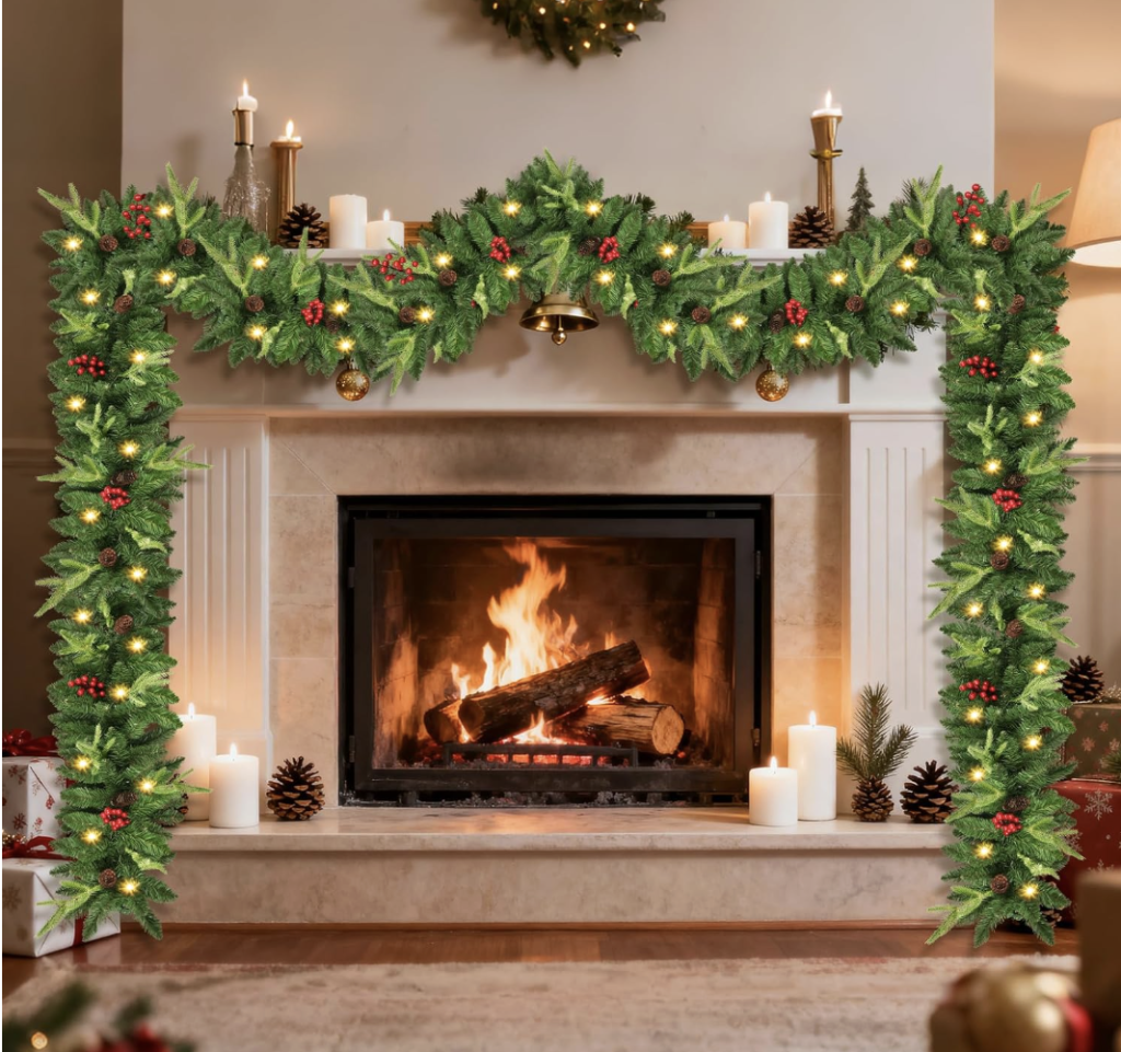 9ft Pre-Lit Christmas Garland