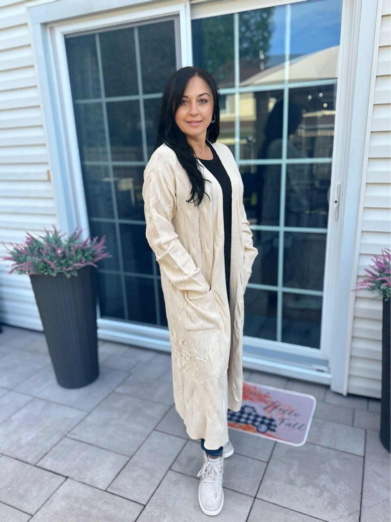 Open Front Long Cable Knit Cardigan!
