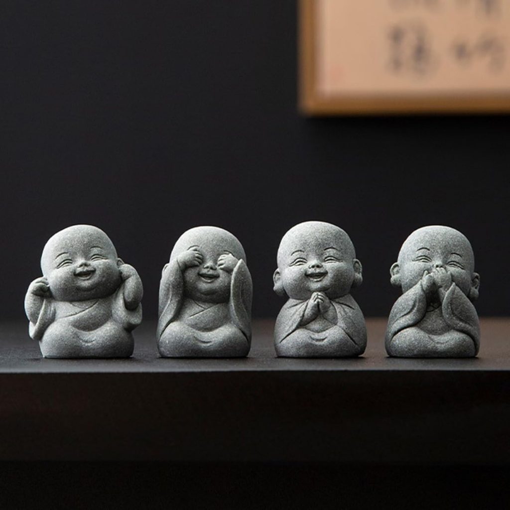 Laughing Buddah Statue Set
