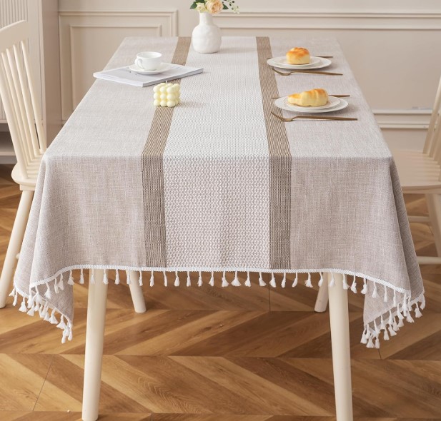 Linen Table Cloth with Tassels!