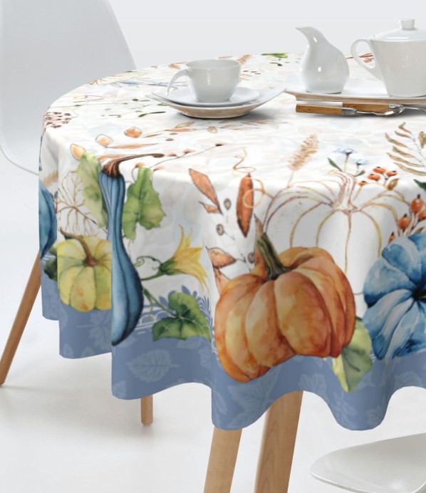 Fall 60 Inch Round Pumpkin Tablecloth!