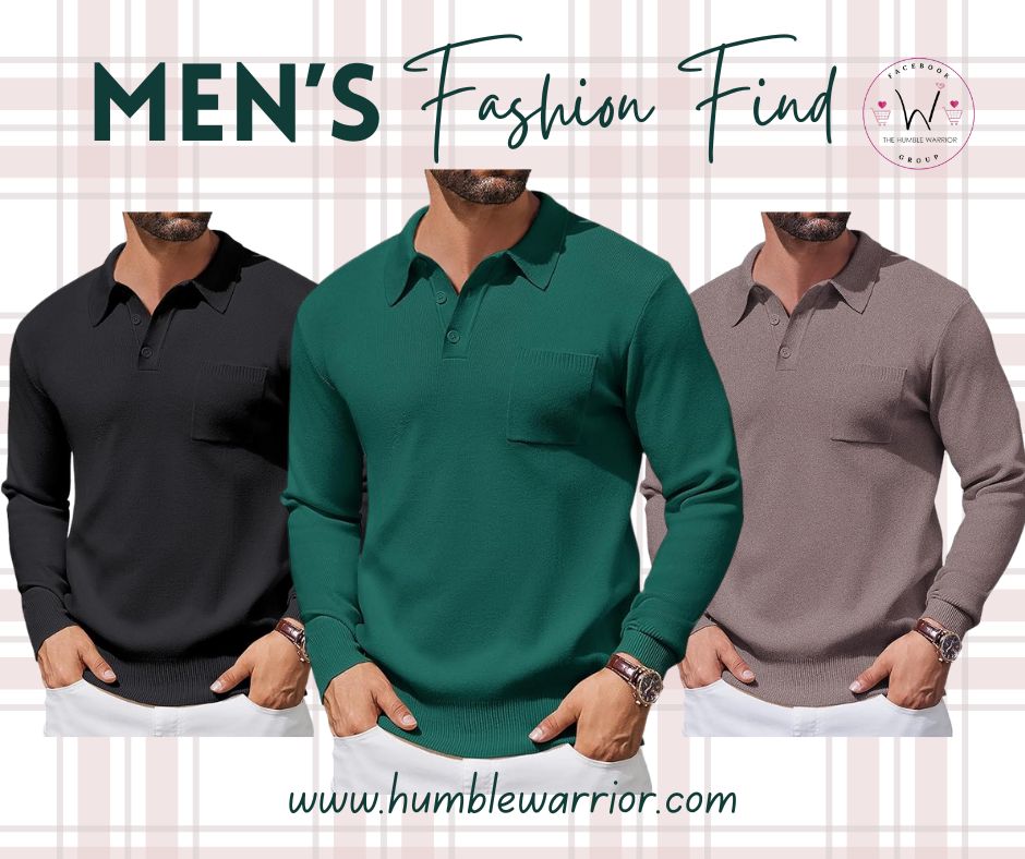 COOFANDY men’s long sleeve polo sweater