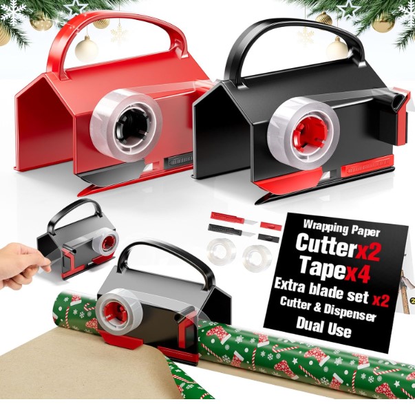 2-Pack wrapping paper cutter and tape dispenser set!