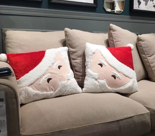 Set of 2 Christmas Santa 3D Embroidered Velvet Throw Pillow Covers!