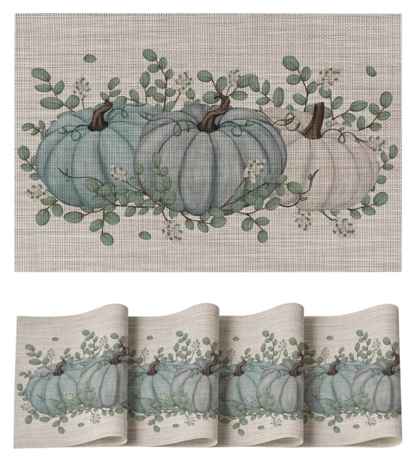 Set of 4 Artoid Mode Pumpkin Leaves Fall Vinyl Placemats!