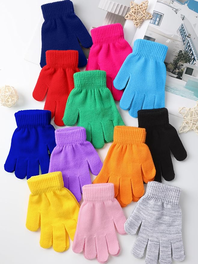 12 Pack Kids Knit Gloves
