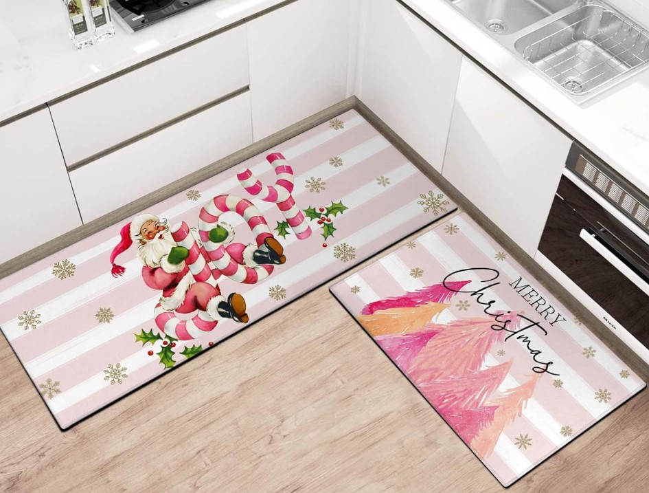 2 Pcs Christmas Kitchen Mat Set!