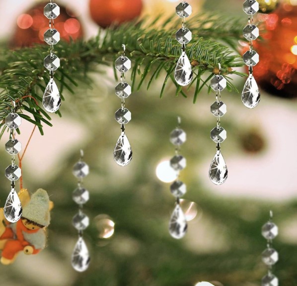 30 Pcs Hanging Teardrop Faux Crystals Beads Decor!