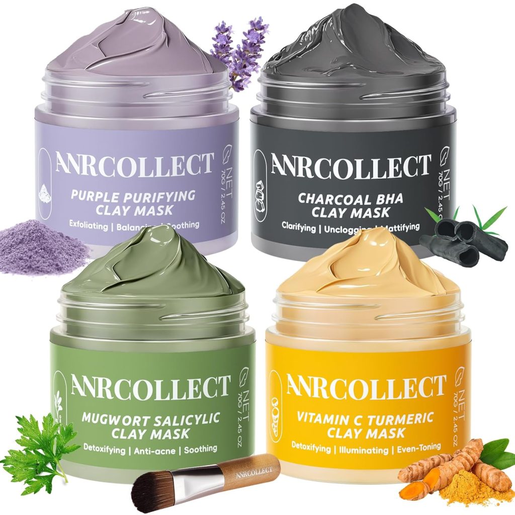4 Piece Clay Face Mask Set