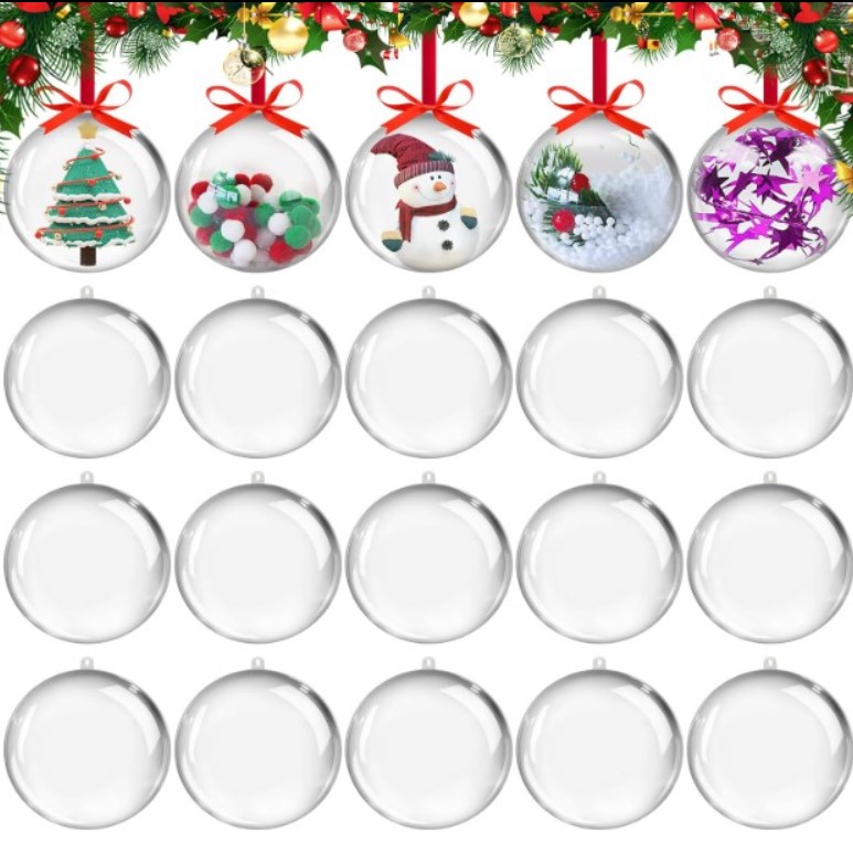 20 Pcs Clear Christmas Ball Decorations!