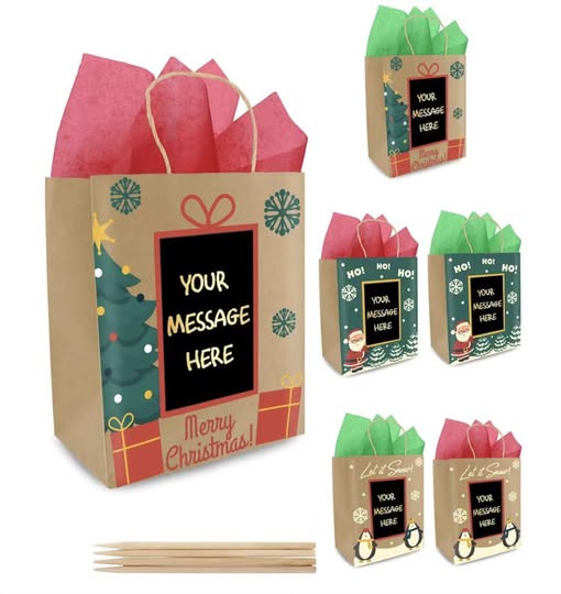 PURPLE LADYBUG Christmas Gift Bag
