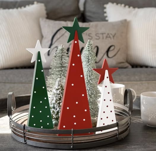 wooden Christmas tree signs