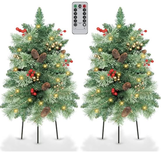 30-inch lighted Christmas trees