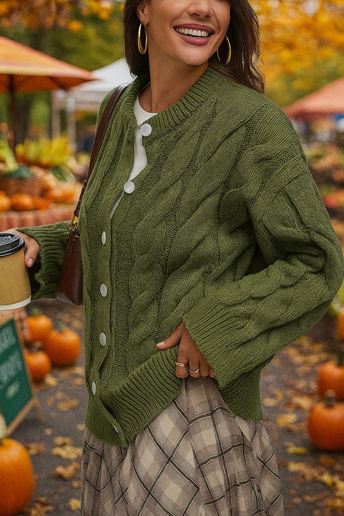 cable knit cardigan