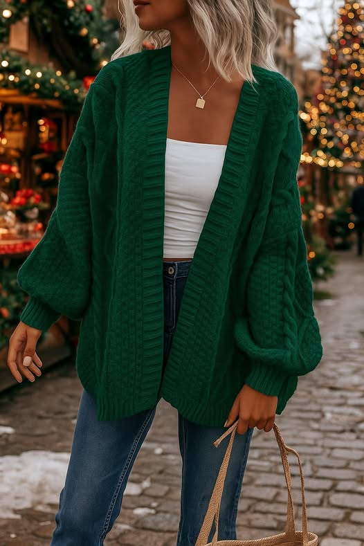 PRETTYGARDEN cable knit cardigan