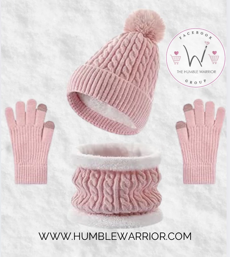 Kids Winter Hat Gloves Scarf Set