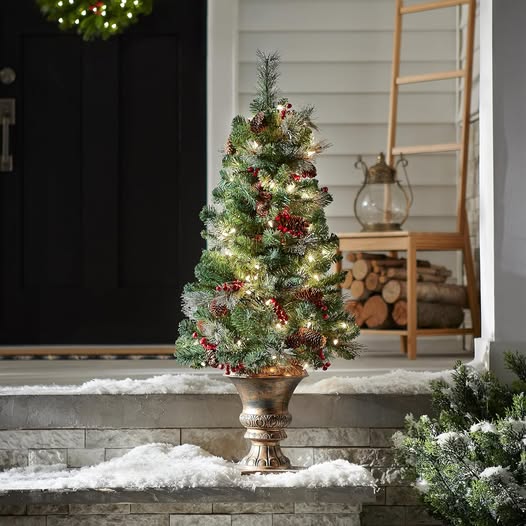 Crestwood Spruce Mini Pre-Lit Artificial Green Christmas Tree