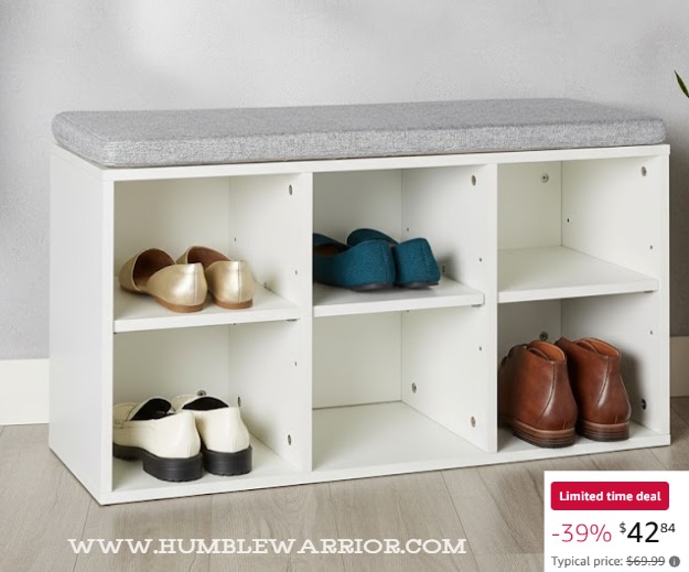 Amazon Basics Shoe Storage Bench with Cushion