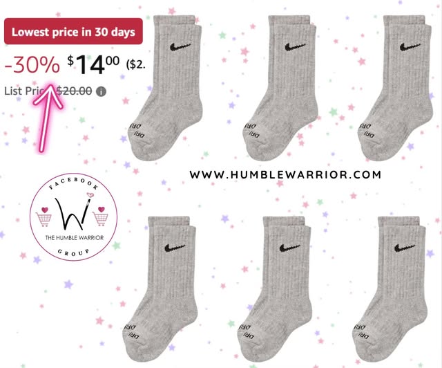 Nike Kids’ 6-Pack Performance Socks
