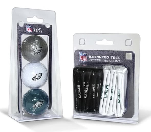 printed golf balls and 50 regulation size tees