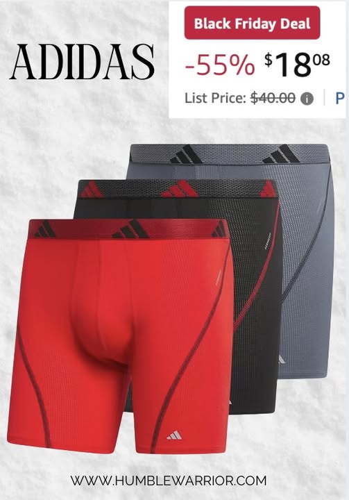 adidas Men’s Performance Athletic Mesh Boxer Brief pack