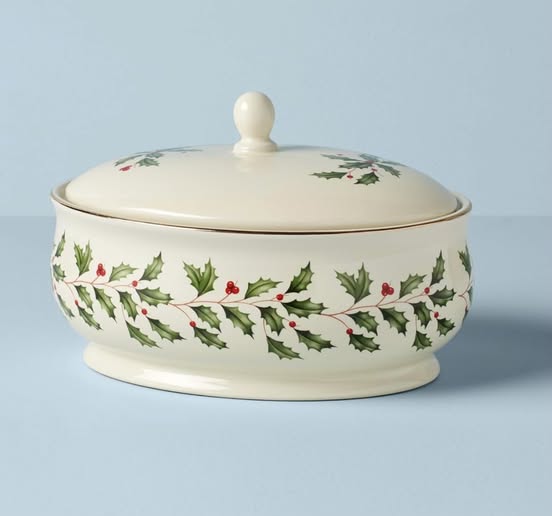 Lenox covered serving bowl