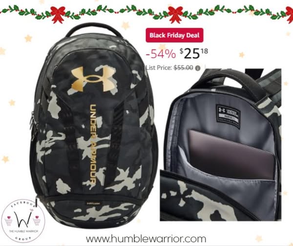 Polyester. Nylon lining. 15″ shoulder drop. UA Storm technology