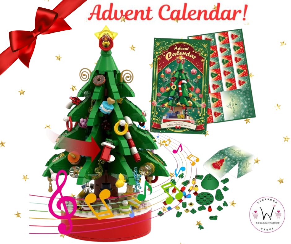 24 Day Advent Calendar Building Blocks Christmas Tree with Music!