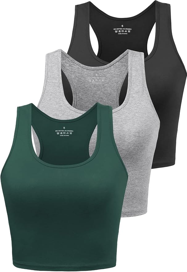 3-Pack of Racer Back Crop Tops!