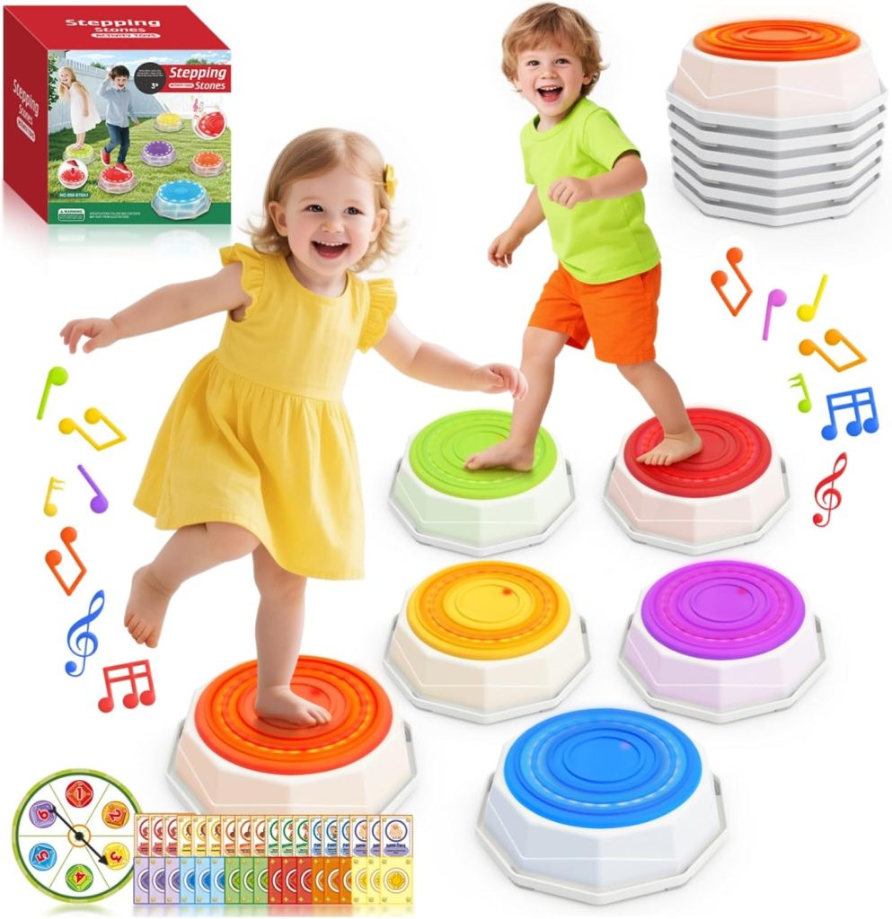 Rainbow Light-Up Stepping Stones With Music
