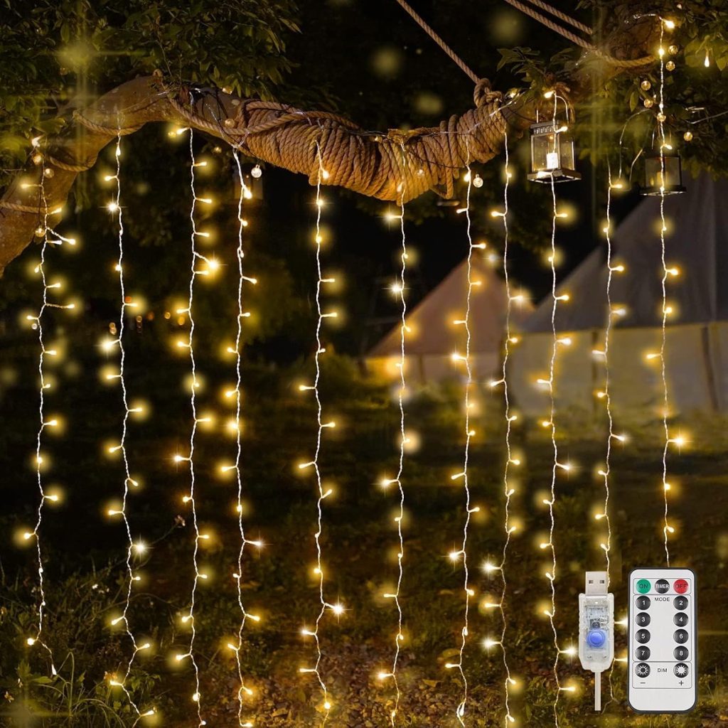 Indoor/Outdoor Curtain Lights!
