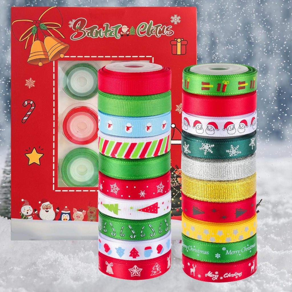 20 Pack Christmas Ribbon Rolls