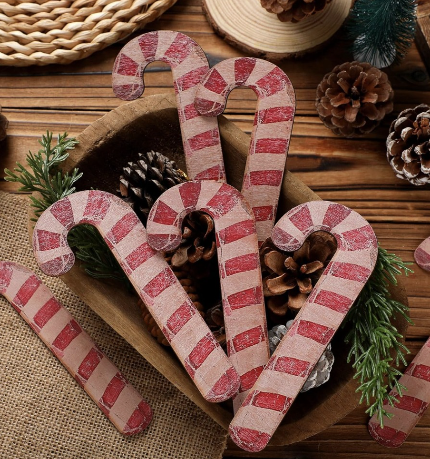 rustic candy cane ornaments