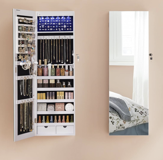 Full Length Mirror + Jewelry Cabinet!