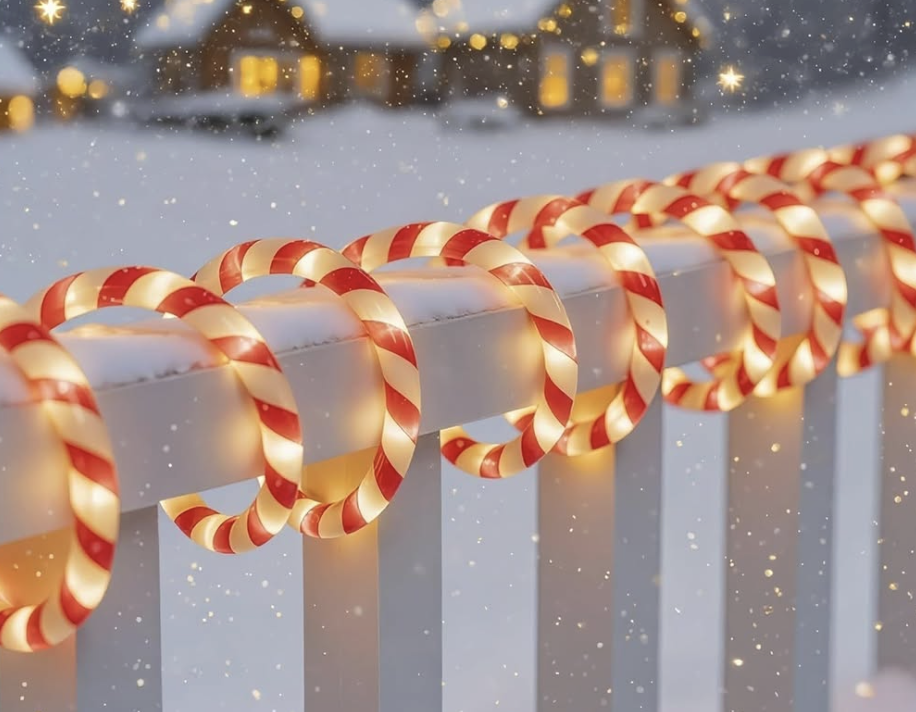 candy-cane rope lights