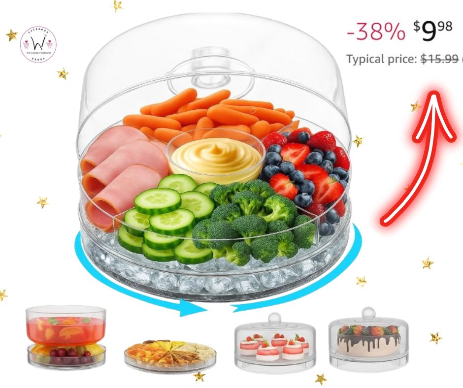 4-in-1 Small Rotating 9.05″ Ice Chilled Serving Tray!