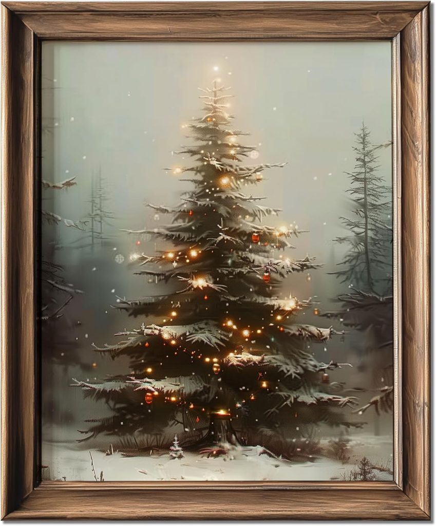 Light Up Christmas Tree Wall Art