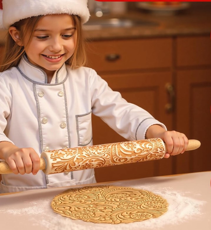Embossed wooden rolling pin!