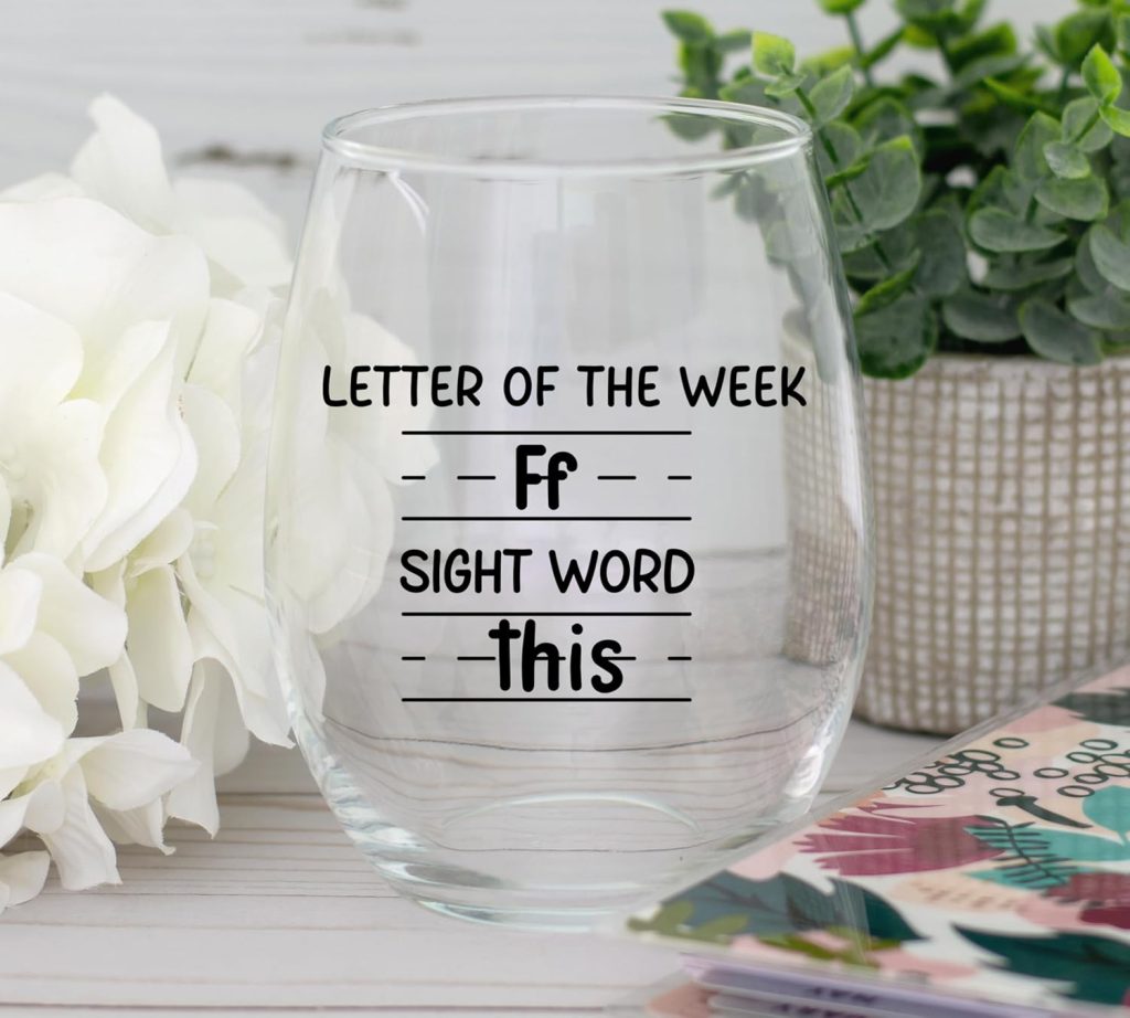Teacher Cheers: Letter of the Week Glass