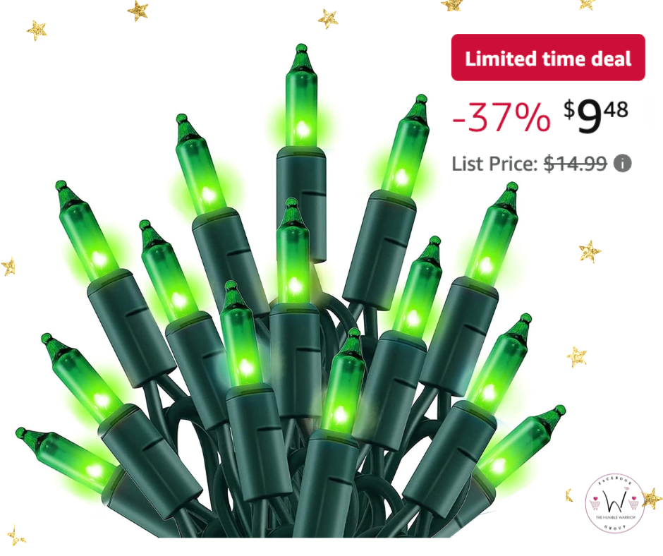 Holiday Glow: Green Christmas String Lights