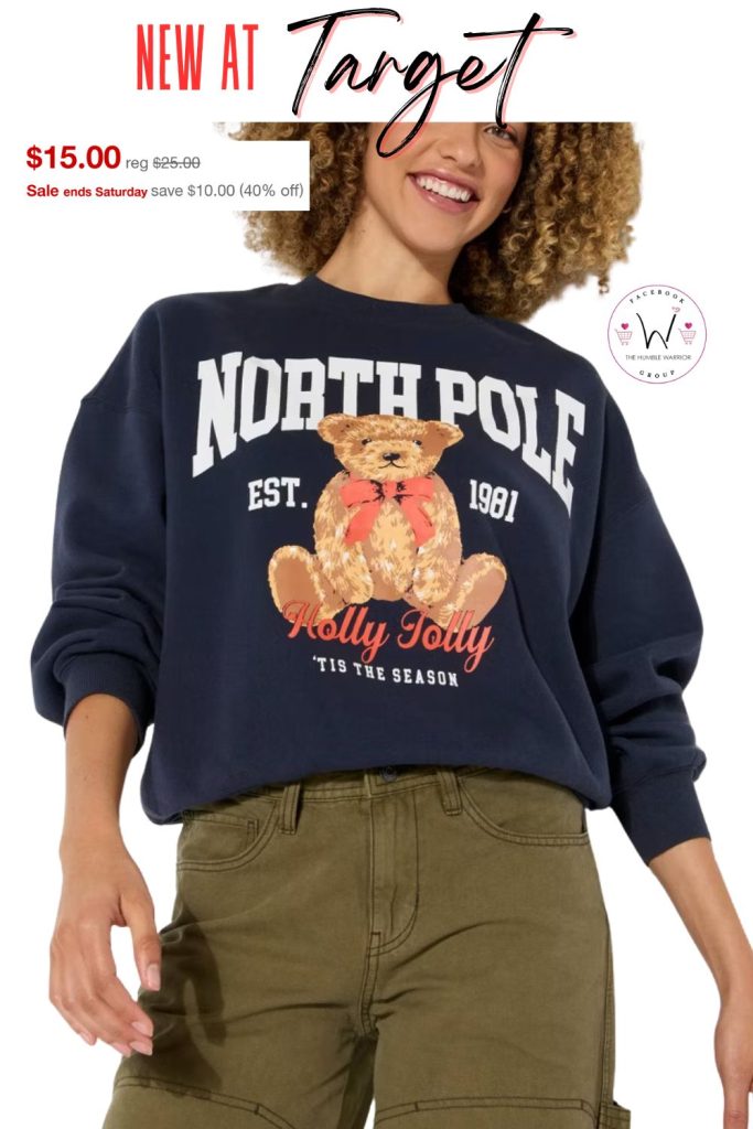 North Pole teddy bear sweatshirt from Target