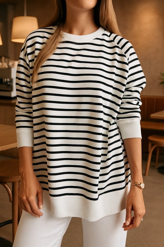 Striped Oversized Sweatshirt
