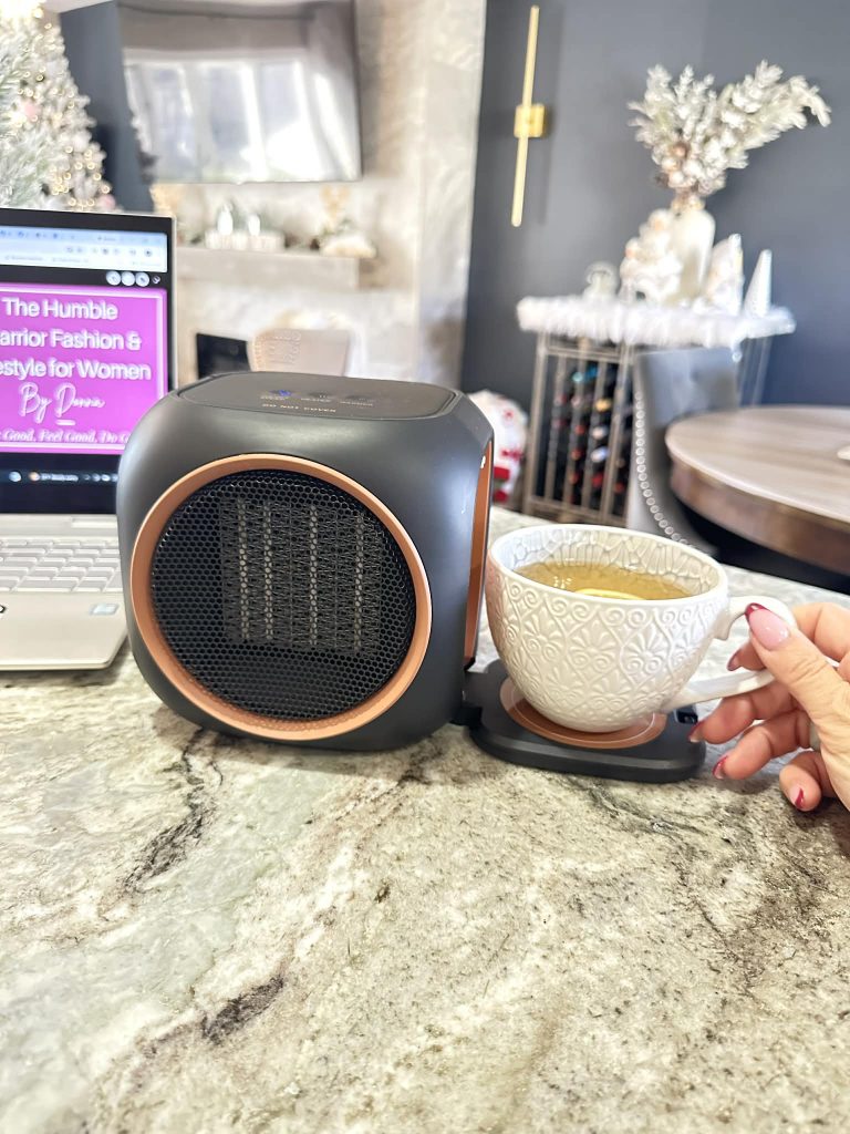 2-in-1 space heater with mug warmer!