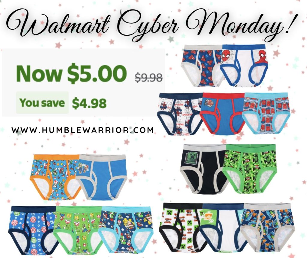 Cotton character undie packs for boys