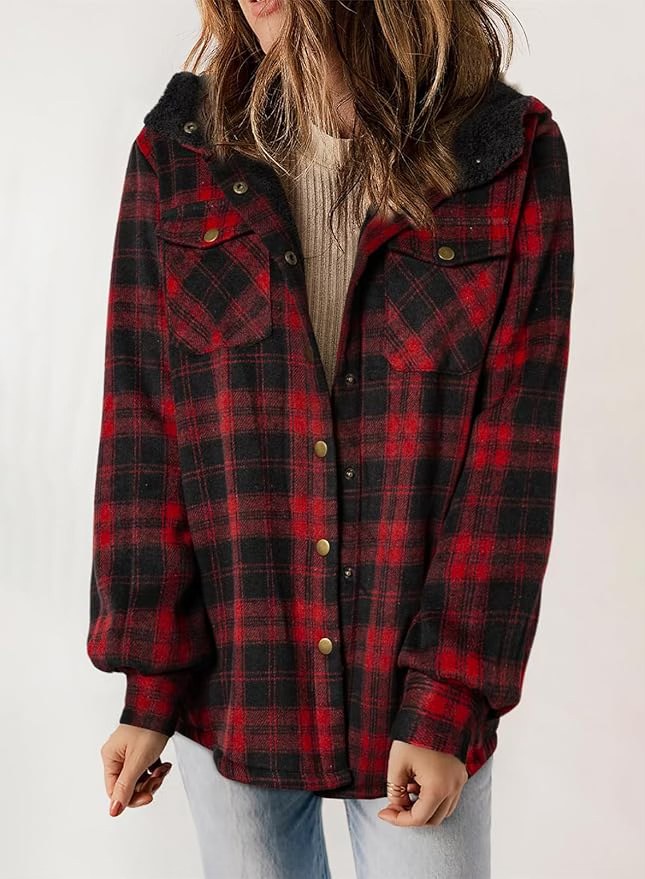 Dokotoo hooded fleece shacket