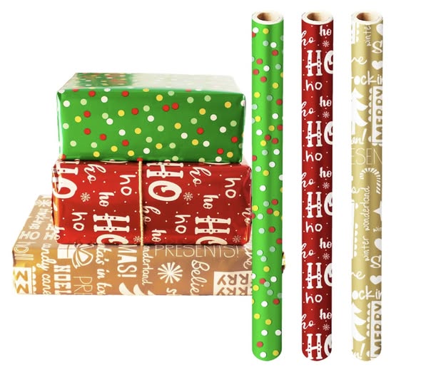 set of wrapping paper mini rolls